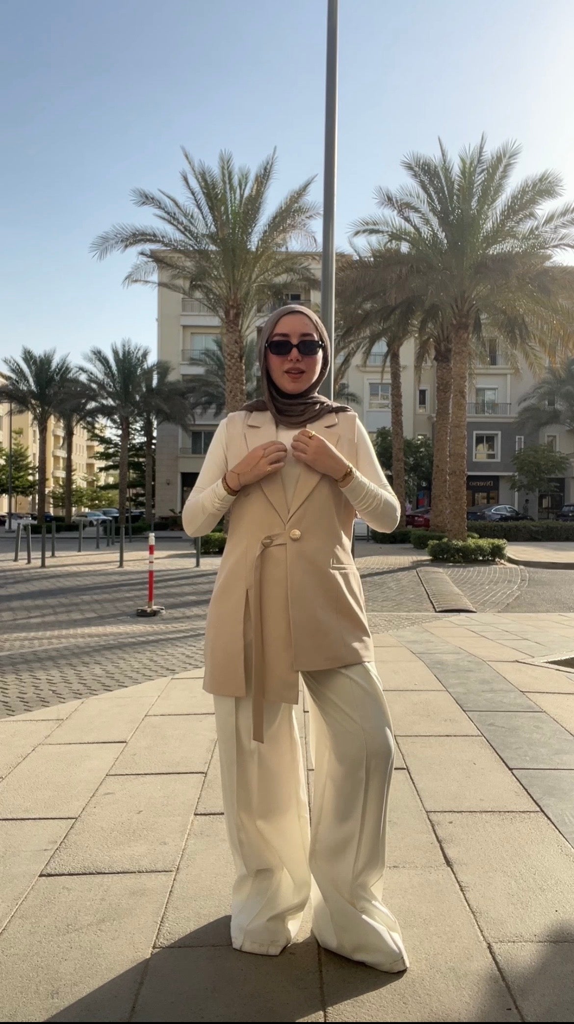 beige Blazer Vest