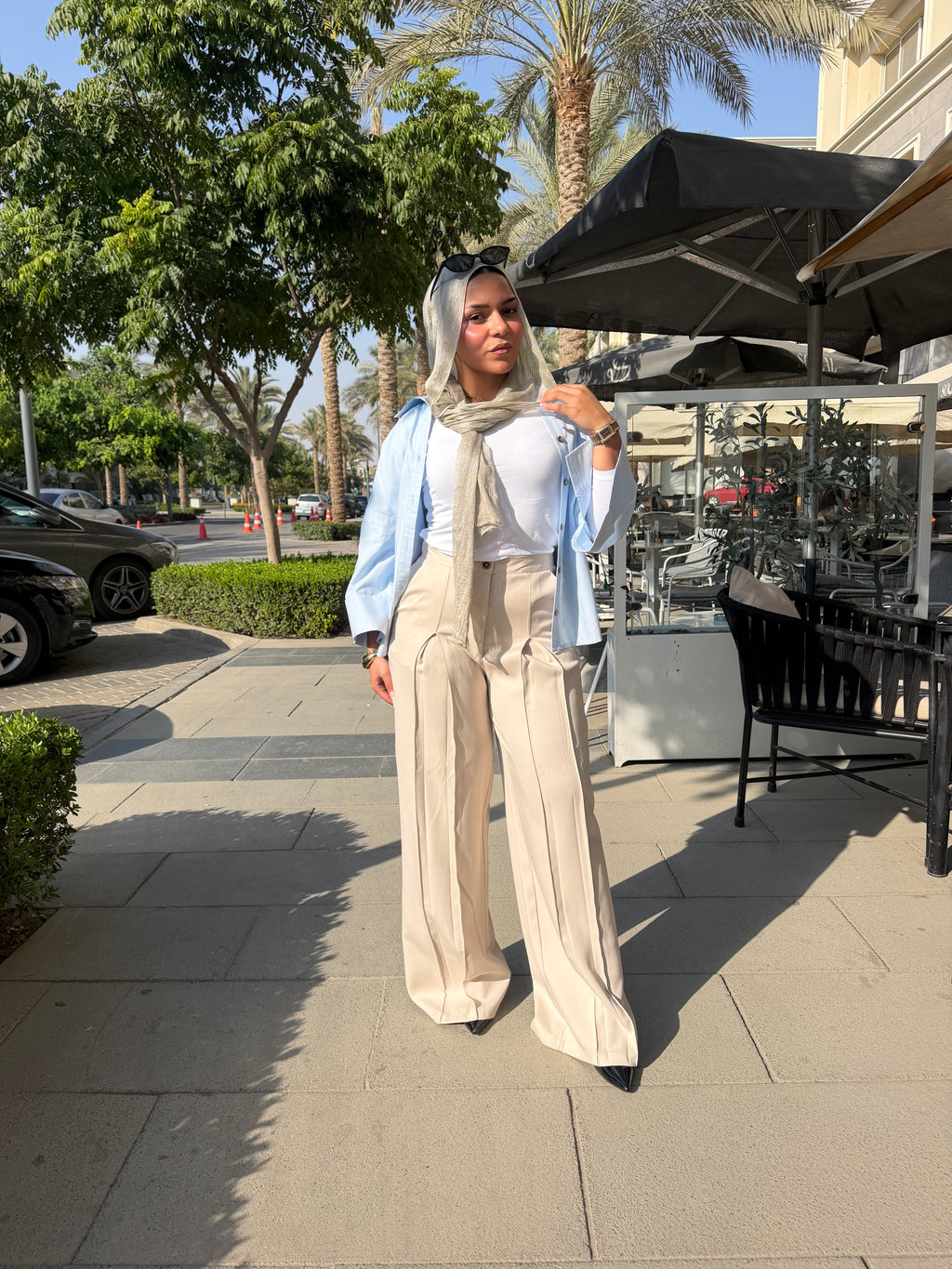 Wide Leg Pants — Beige