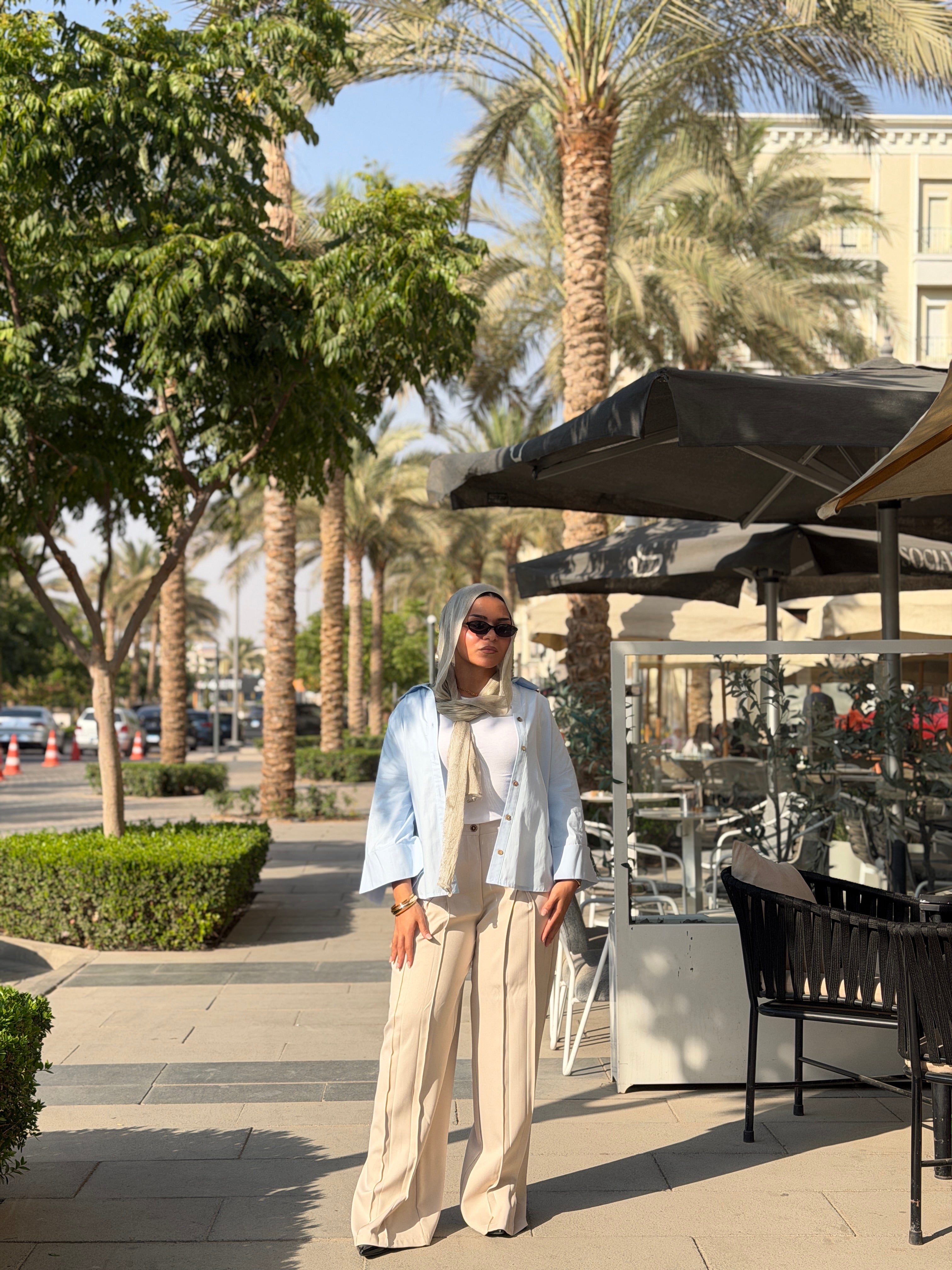 Wide Leg Pants — Beige