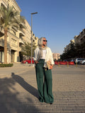 Wide Leg Pants — Dark Green