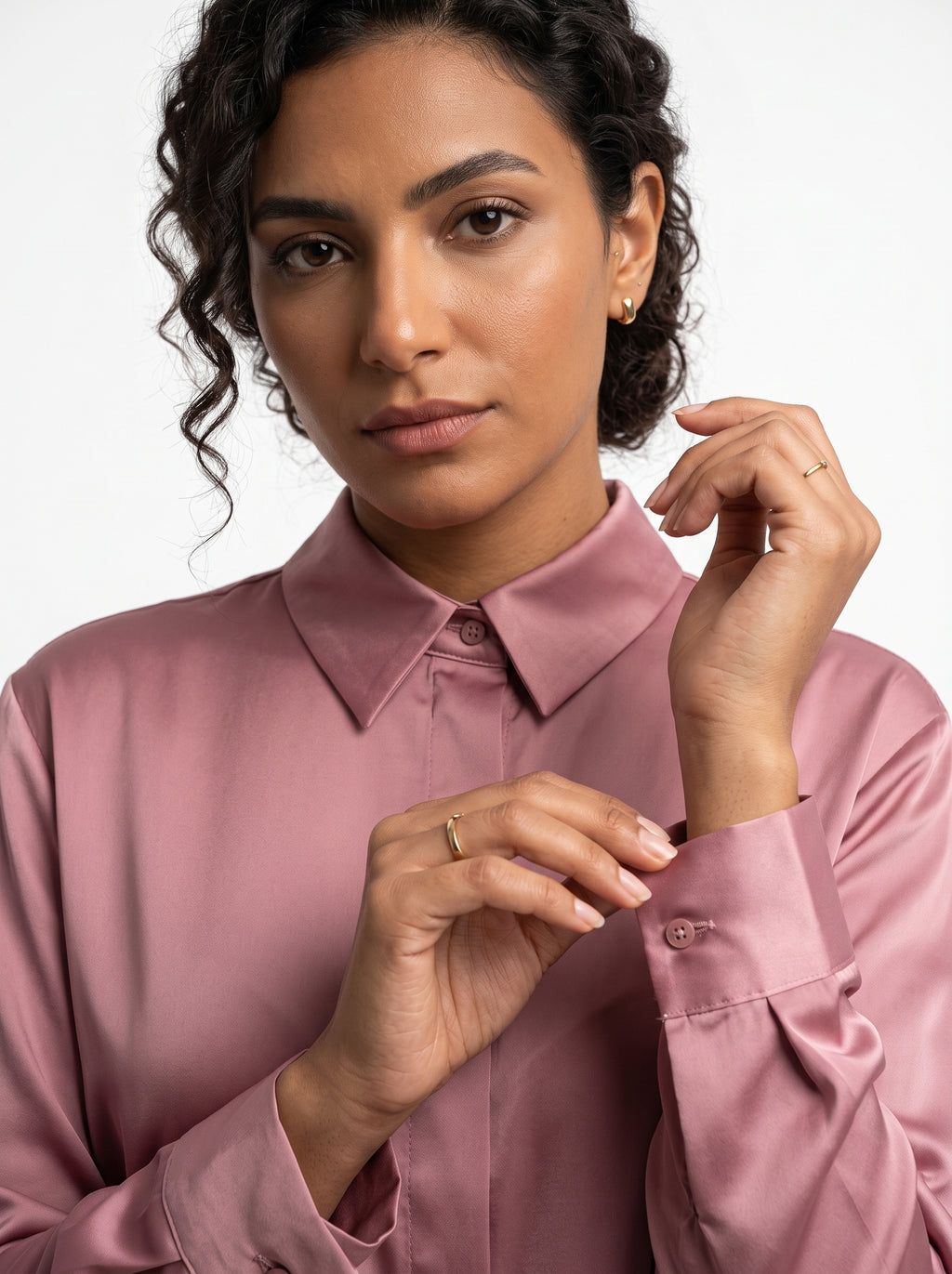 Dusty Rose Satin Shirt