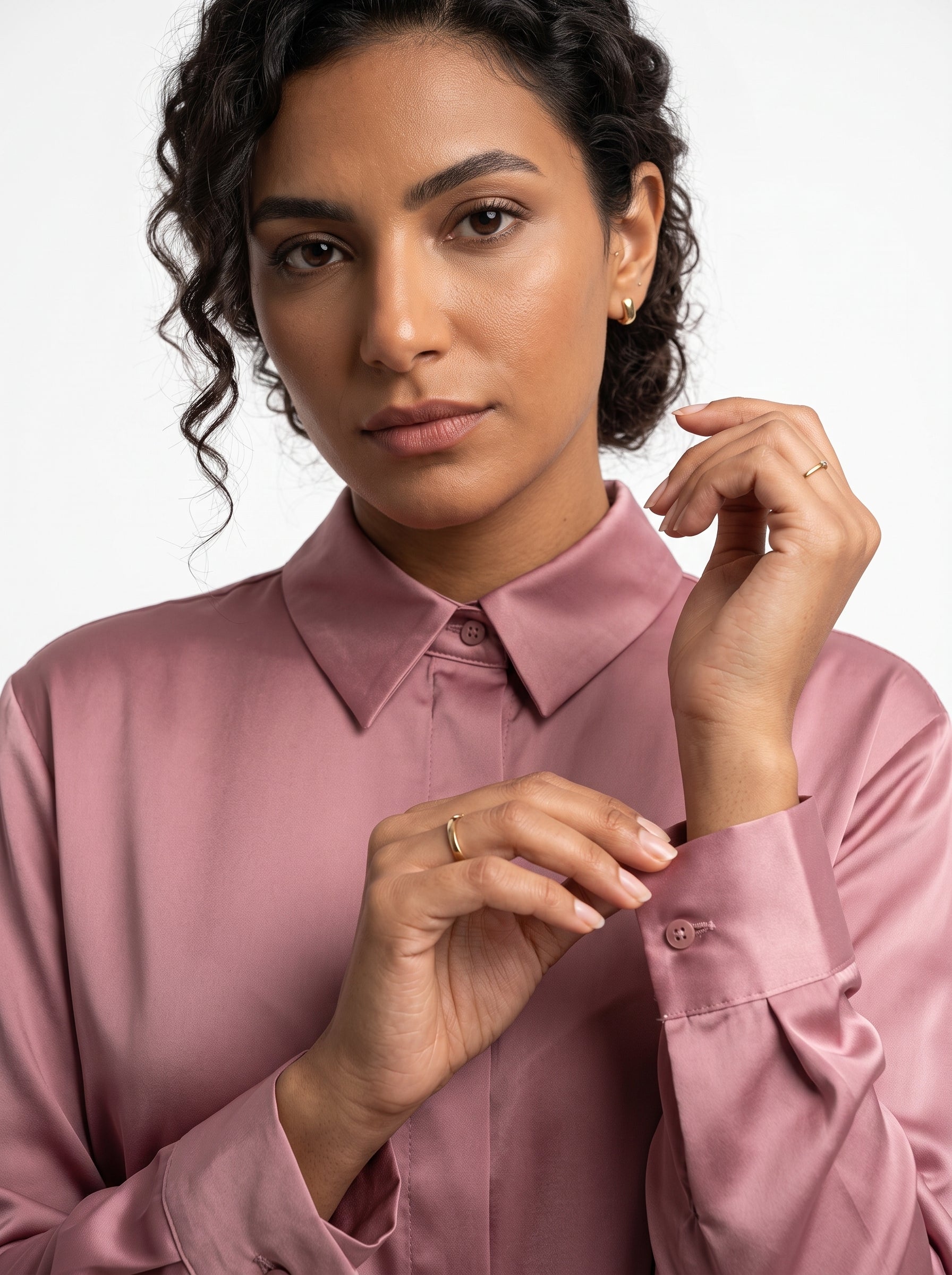 Dusty Rose Satin Shirt