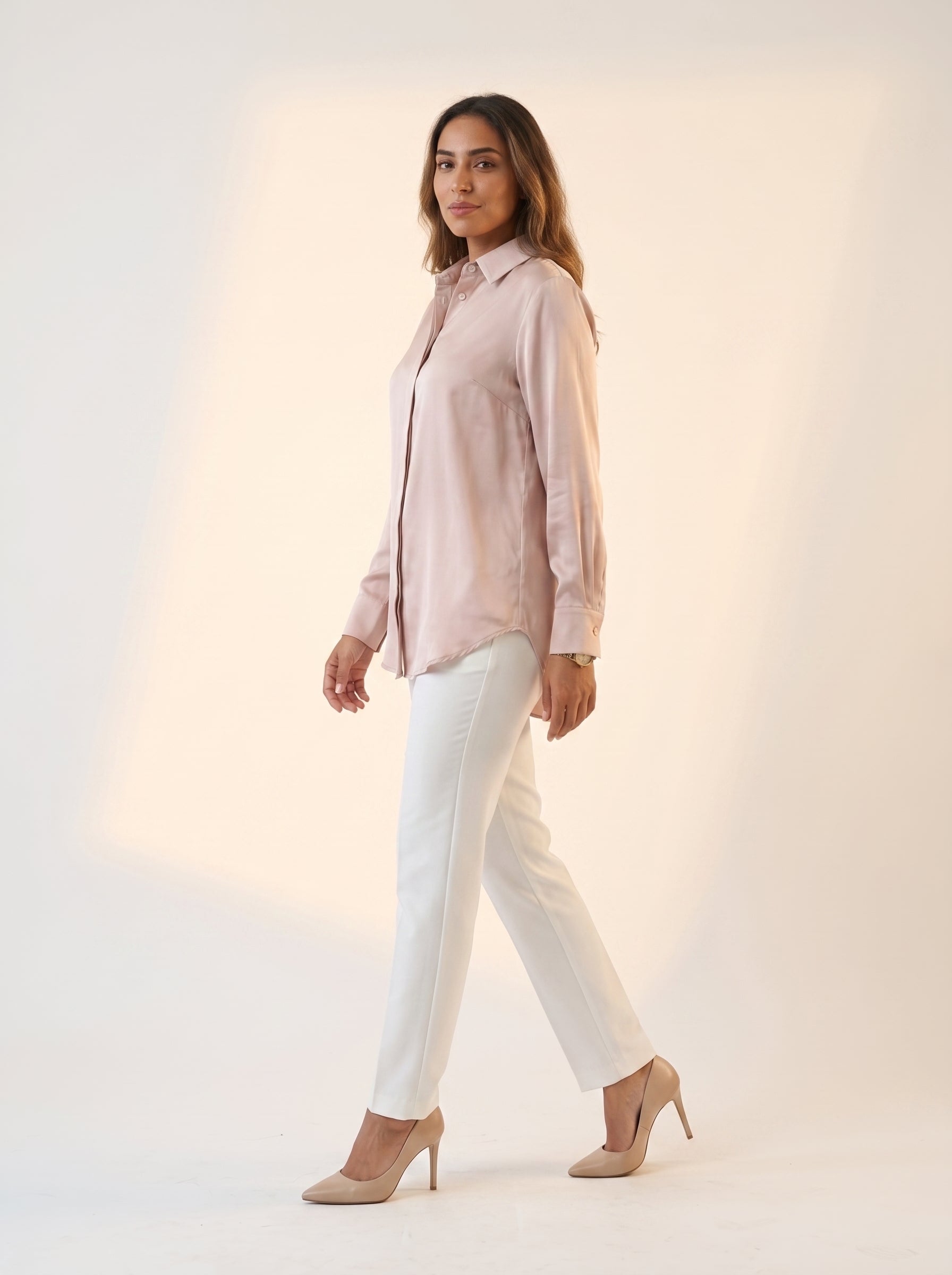 Blush Satin Shirt
