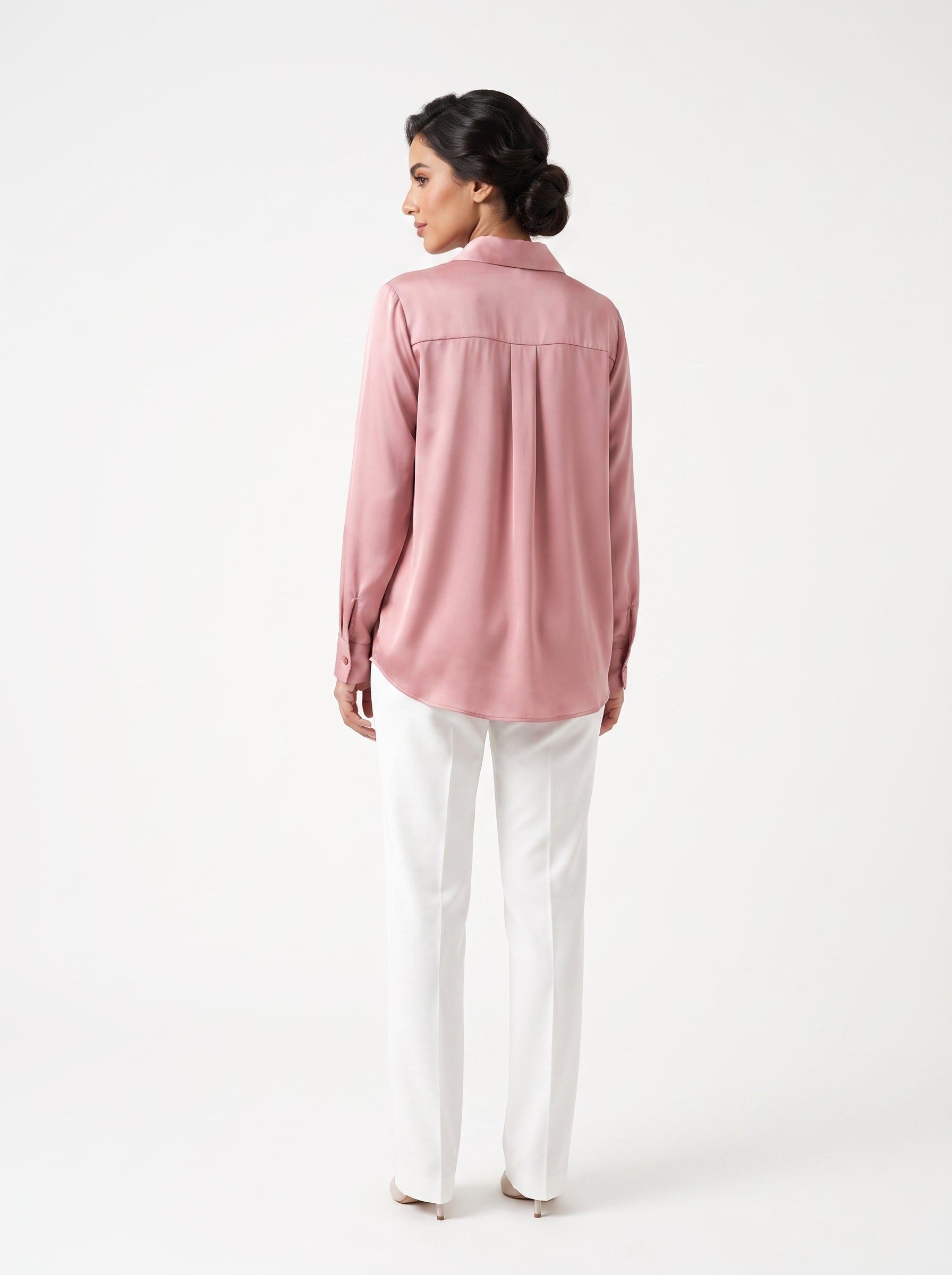 Dusty Rose Satin Shirt